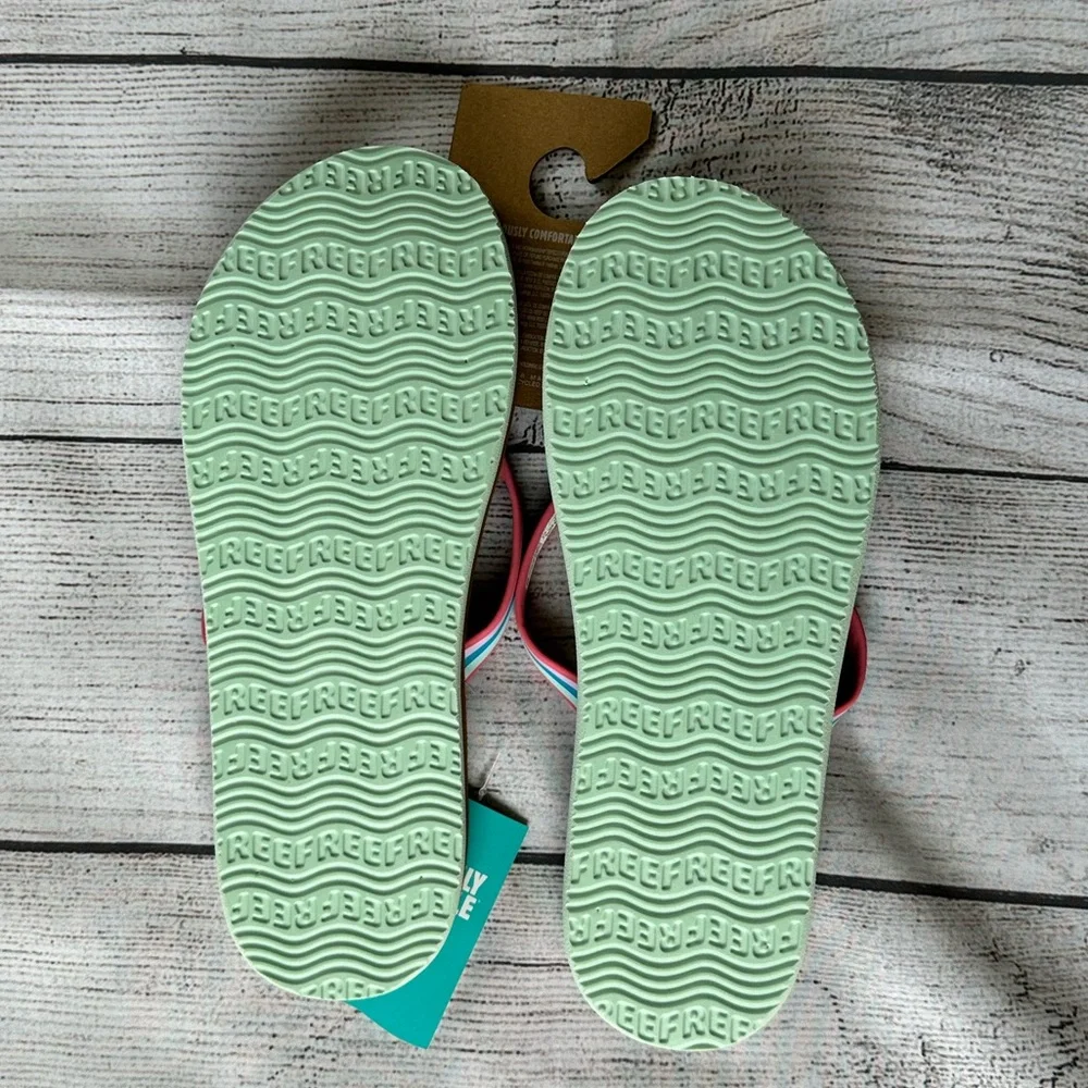NEW Reef flip flops girls size 4 - Picture 2 of 2
